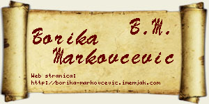Borika Markovčević vizit kartica